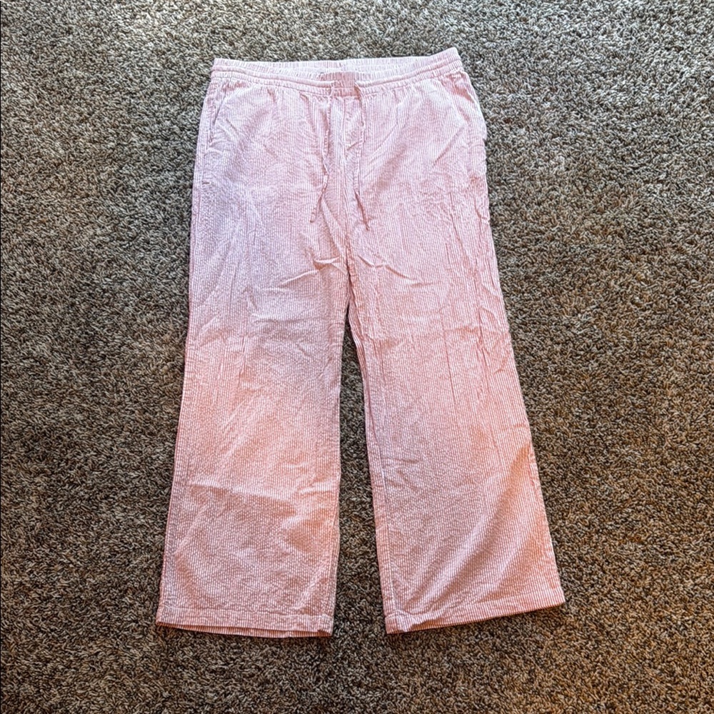 H&M red and white striped pants